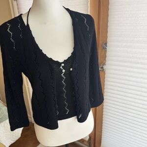 Elegant Black Women's Sweater Set